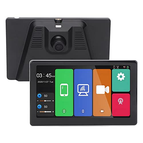 4K Dash Kamera für Autos, Dashcam Vorne und Hinten Weitwinkelobjektiv mit 7 Zoll HD Großbildschirm, Kabelloses Carplay, Dual Objektiv, Android Auto, Parkmonitor, G Sensor (T20) von Annadue