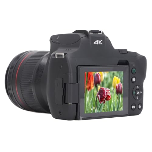 4K-Digitalkamera für Fotografie und Video, 64 MP Autofokus-Vlogging-Kamera mit 12-fachem Zoom, 3-Zoll-Rotations-Flip-Screen-Kompaktkamera, für YouTube Black Travel von Annadue