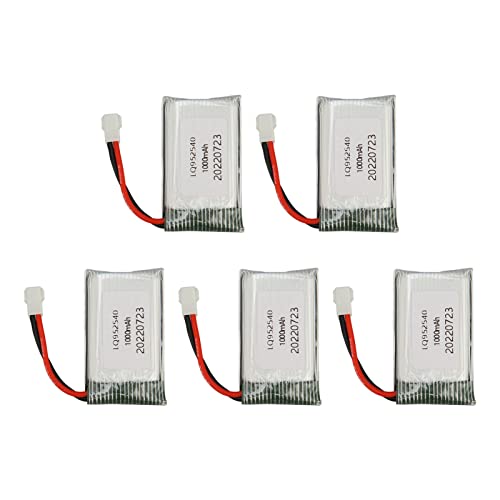 5 Stück 3,7 V 1000 MAh RC Drohne Akku für Syma X5 X5C X5SC X5SW TK M68 CX 30 K60 905 V931 RC Quadrocopter Drohne, 952540, Plug and Play. von Annadue