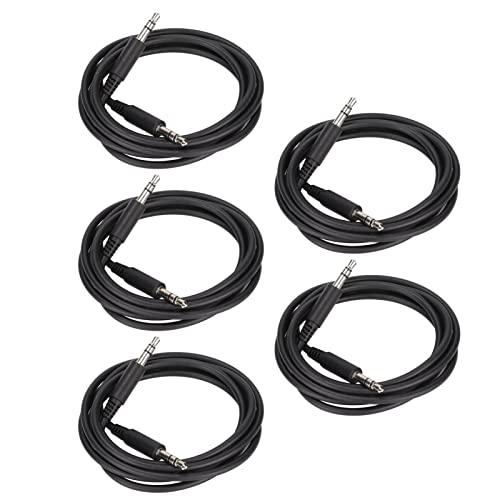 5 X AUX-Kabel, 1,2 M Kurz, 3,5 Mm Stecker auf Stecker, AUX-Soundkabel, Audiokabel, AUX-Kabel, AUX-Kabel für Kopfhörer/Auto/Heimstereo/Laptop/Lautsprecher, Klinke auf Klinke, Schwarz von Annadue