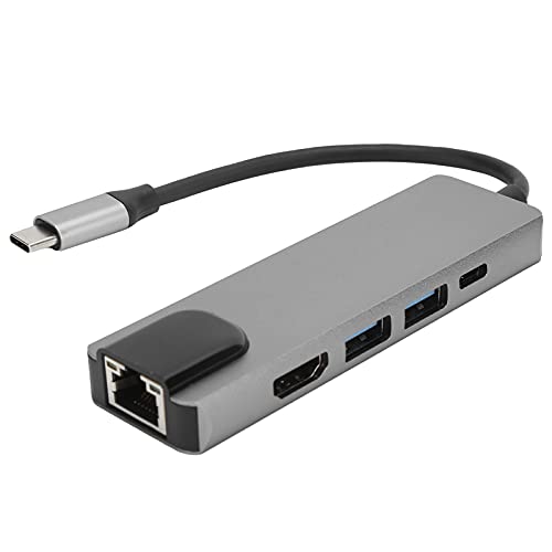 5-in-1 USB-C Hub, USB-C Dockingstation, Multi-Port Adapter, High-Definition Multimedia Schnittstelle, für Geräteanschluss, Plug-and-Play. von Annadue