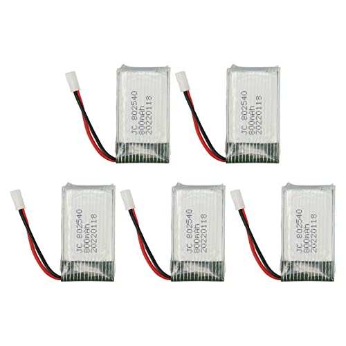 5PCS RC Drone Akku, 802540 800mAh RC Drone Akku Zubehör für SYMA X5C X5C 1 X5 X5SC X5SW M68 K60 HQ 905 CX30 RC Quadrocopter. von Annadue