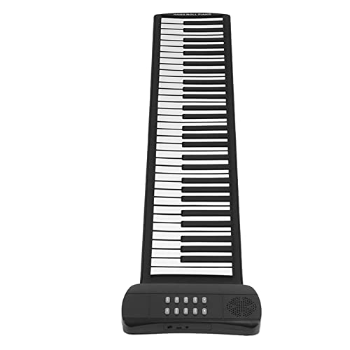 61-Tasten-Tastaturklavier, Tragbares Zusammenklappbares Roll-up-Piano Handrollklavier mit 16 Tönen und 6 Demo, Unterstützt MIDI-Ausgang/externe Kopfhörer, für Kinder, Anfänger(PM61) von Annadue