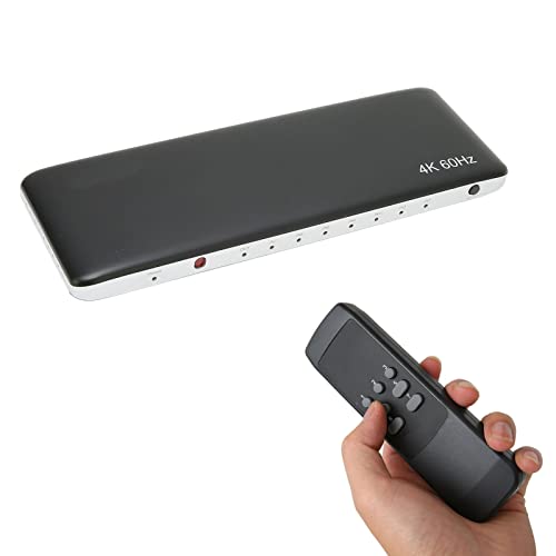 7 Port HDMI Umschalter 4K bei 60 Hz 7 in 1 HDMI Umschalter Unterstützt HDR und HDCP 2.2, 3D, Drahtlose Infrarot-Fernbedienung und Netzteil(EU) von Annadue