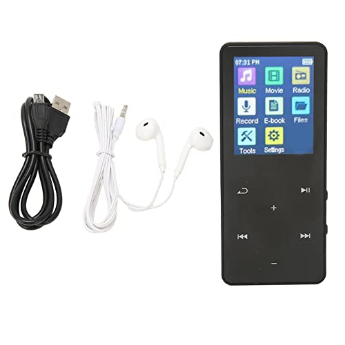 8 GB MP3 Player, 1,8 Zoll MP4 MP3 Player mit Touchscreen, Bluetooth 5.0 HiFi Loseless Music Player mit Rauschunterdrückung, Unterstützung für Tragbare Musik Player Bis zu 128 GB, (Schwarz) von Annadue