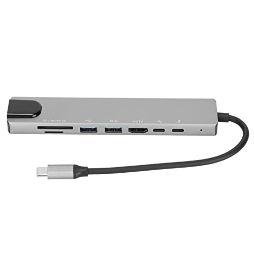 8 in 1 87 W High Power 4K HD USB Hub, 5 Gbps High Speed ​​PD Power USB SD TF RJ45 Ethernet Typ C USB C Dockingstation für Linux, für Windows XP, für Windows Vista, für Windows 10 von Annadue