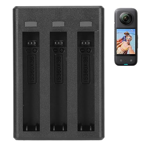 Akku Ladegerät für Insta 360 X3 Kamera, 3 Kanal Schnellladegerät Hub mit Typ C Ladekabel, Unterstützung 5V 2A Input/4.4V 750mA Output, Smart LED Indicators Akku Ladegerät für Insta 360 X3 Kamera, 3 Kanal Schnellladegerät Hub mit Typ C Ladekabel, Unterstützung 5V 2A Input/4.4V 750mA Output, Smart LED Indicators von Annadue