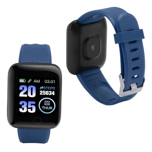 Annadue 116 Plus Smart Watch für Männer Frauen mit 1,3 -Zoll -TFT -Farbbildschirm, Fitness -Uhr mit Schrittzähler, Kalorien, Trainingsmodus, Anruferinnerung, Nachrichtenerinnerung, (Blue) von Annadue