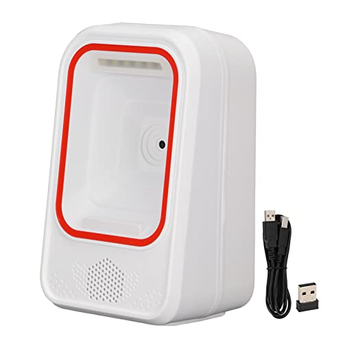 Annadue 1D 2D QR Desktop Barcode Scanner, 2,4 G+BT+USB Verkabelter Barcode Leser,Barcode Scanner mit Automatischer Abtastung,für Supermarkt/Lager/Geschäft von Annadue