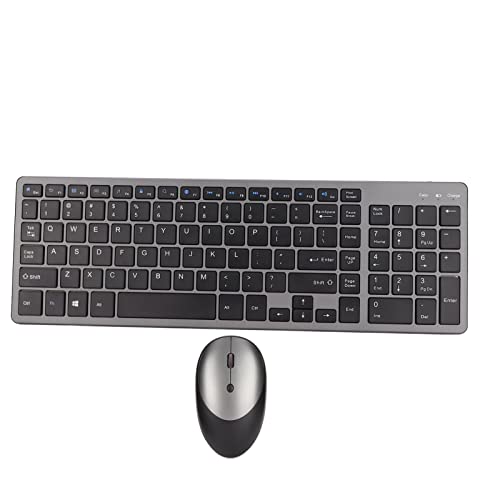 Annadue 2.4G Wireless Tastatur und Maus Combo Ultra Slim Full Size Tastatur mit Ziffernblock für Computer Desktop PC Laptop von Annadue
