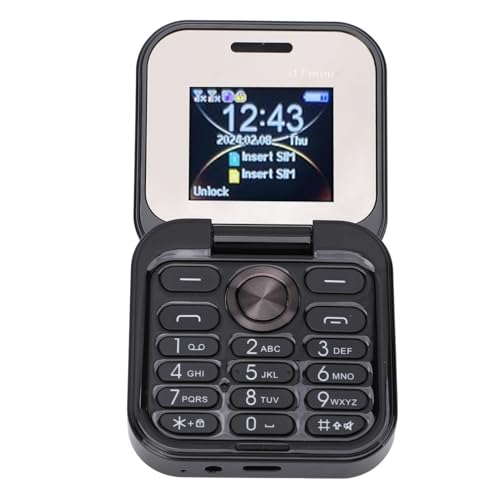 Annadue 2G Flip Handy für Senioren, Dual Nano SIM Flip Handy mit FM Radio, Media Player, LED Taschenlampe, HD Rückkamera, Flip Handy mit Trageband für Senioren (Black) von Annadue