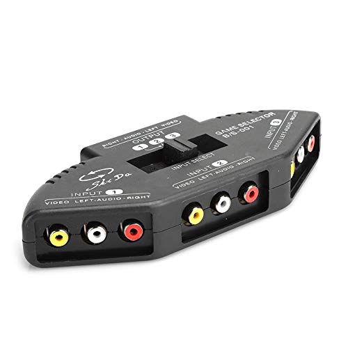 Annadue 3 in 1 Out Audio Video Cinch Splitter, Geeignet für DVD, VCD, TV Spiel, Videorecorder, Kanalauswahl, Satellitenfernsehen, Kamera usw, Leicht und Tragbar, Einfach zu Bedienen. (Schwarz) von Annadue