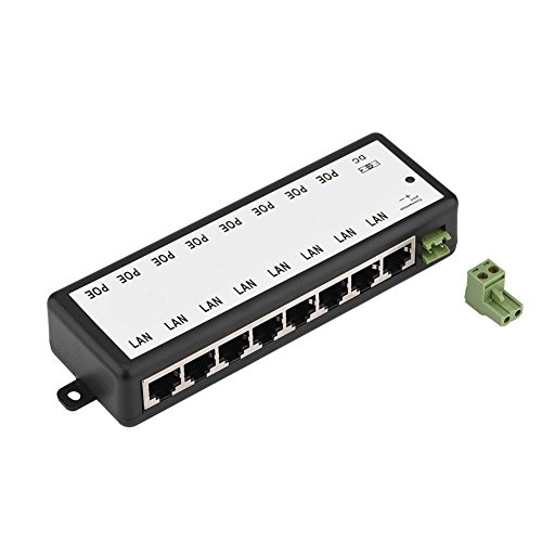 Annadue 4/8 Ports 10/100Mbps POE Injektor Netzteil Ethernet Adapter IEEE802.3af Internet Splitter IP Kamera PoE Netzwerk (8 Port) von Annadue