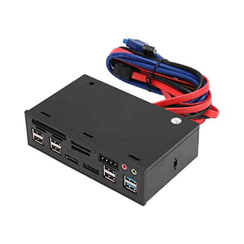 Annadue 5,25 Zoll PC Multifunktion Dashboard Medien Frontblende, Interner Kartenleser, USB3.0/2.0 HUB ESATA Multi-in-1 Kartenleser, Unterstützt M2 TF MMC MS CF Medien Frontblende von Annadue