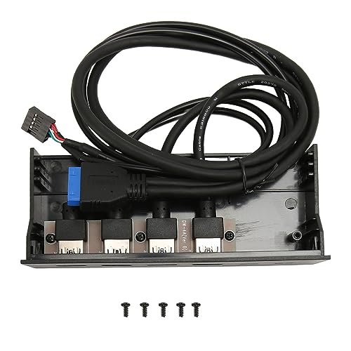 Annadue 5,25 Zoll USB 3.0 Frontplatten Hub, 4 Port Computergehäuse, Optisches Laufwerksschacht Erweiterungspanel, von Annadue
