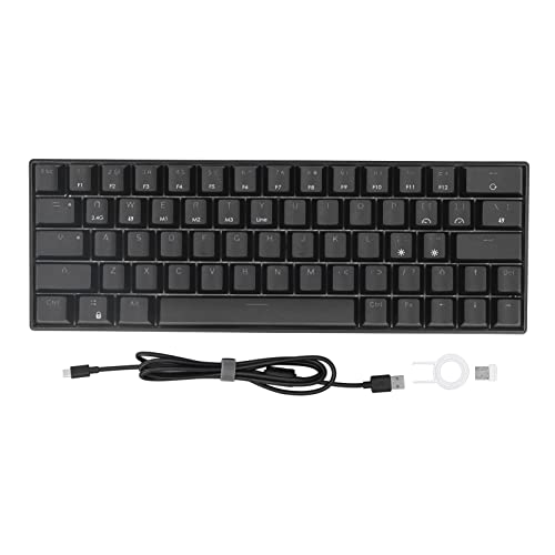 Annadue 64 Tasten Mechanische Gaming-Tastatur mit RGB-Hintergrundbeleuchtung, BT3.0 5.0 Wireless 2.4G Typ C Kabelverbindung Ergonomische Mechanische Tastatur(Brauner Schalter) von Annadue