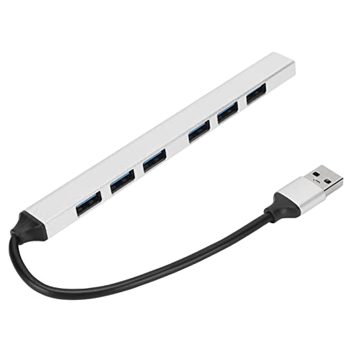 Annadue 7-Port-USB-Hub aus Aluminiumlegierung, 5 Gbit/s, Einfacher Design-Multiport-USB-Hub-Splitter mit Hoher Geschwindigkeit für Datenübertragung und Stromversorgung von Annadue