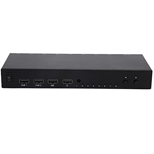 Annadue 8X1 KVM Switch, 8 in 1 Out Switch 4K KVM Converter mit Kabel und Fernbedienung, 8 Computer Teilen 1 Tastatur Maus Drucker U-Disk von Annadue