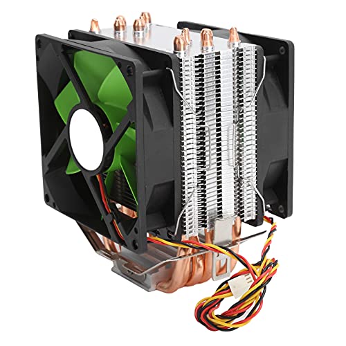 Annadue 9-cm-CPU-Kühler, CPU-effizientes Wärmeableitungs-CPU-Kühlsystem, 6 Direktkontakt-Heatpipes, 3-poliger Kühler mit Hydrauliklager für LGA775 / 1155/1156/1366 AM2 / AM2 + / AM3 von Annadue