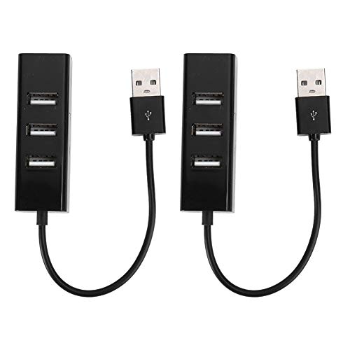 Annadue ABS Shell Black 4-Port Hub, 2-teiliger USB 2.0 Hub, Hot-Swap-kompatibel, für Desktop (4USB-Schnittstelle - schwarz) von Annadue