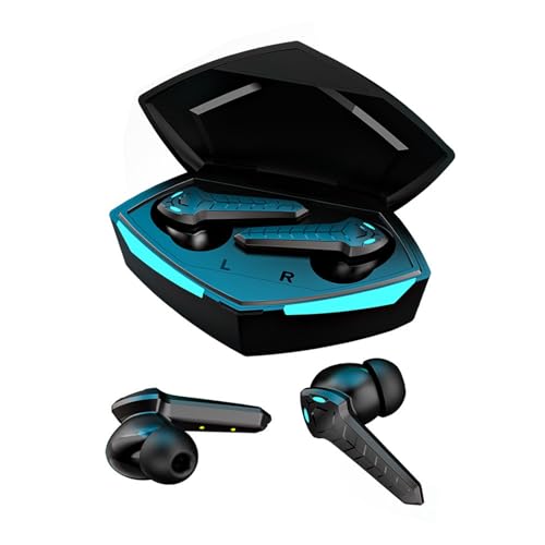 Annadue Bluetooth Ohrhörer, kabellose Gaming Ohrhörer 45 ms Ultra Low Latency Bluetooth 5.2 Ohrhörer, Dual Modi Ohrhörer mit Ladekoffer für Gaming, integriertes Mikrofon(Schwarz) von Annadue