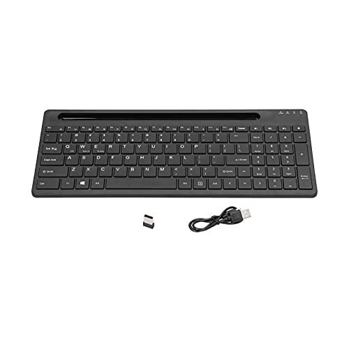 Annadue Bluetooth Tastatur für Mehrere Geräte,Bluetooth und 2,4G Dual Modus,wiederaufladbare Drahtlose Tastatur,ergonomisch,mit Telefonhalterung,für Windows 7 und Höher,Android 4.0,OS X 6.0(BK362B) von Annadue