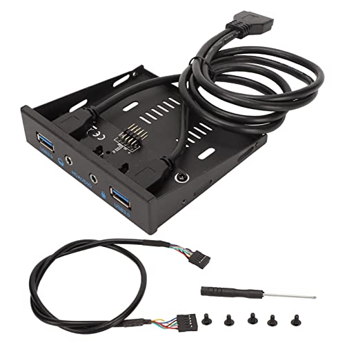 Annadue C Zone USB 3.0 4 Port Hub mit Metallfrontplatte und Hoher Geschwindigkeit, HD Mikrofonschnittstelle, Kompatibel mit, von Annadue