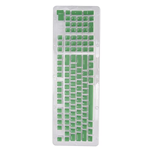 Annadue Custom Keycaps,110 Tasten FOS Stepped Keycaps,OEM Profil DIY Keycap Set für 61/64/68/72/82/84/87/104/108-Tasten Mechanische Tastaturen (Käse grün weiß) von Annadue
