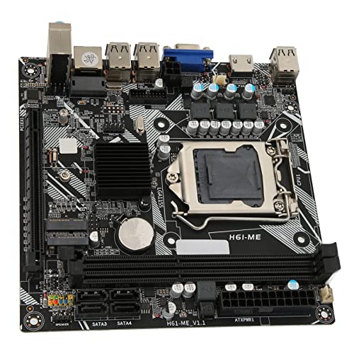 Annadue Desktop Computer Motherboard, H61-ME ITX LGA 1155 Motherboard, Unterstützt NVME M.2 WiFi M.2 Bluetooth VGA USB2.0 X 10, Dual Channel DDR3 von Annadue