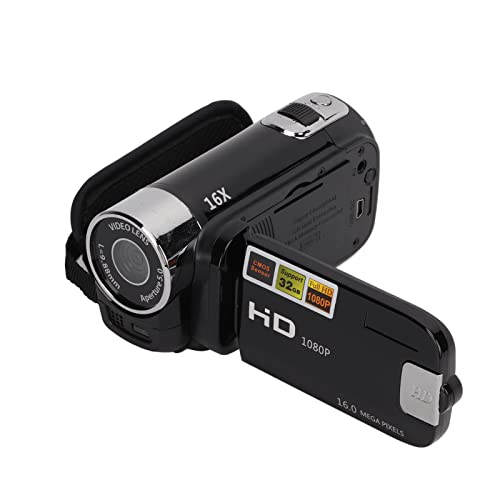 Annadue Digitalkamera,Kompakte Taschenvideokamera mit 2,7 Zoll Farbbildschirm,Full HD 1080P Videorecorder DV Digitalkamera,16-facher Digitalzoom für Studenten,Jugendliche und ältere Menschen(Schwarz) von Annadue
