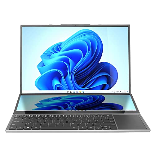 Annadue Dual-Screen-Laptop, 16 GB DDR4 RAM 128 GB PCIe SSD, 16-Zoll-Hauptbildschirm und 14-Zoll-Touchscreen für Win11/10 für Intel Core I7-Prozessor, 13600-mAh-Akku Split-Screen-Laptop von Annadue