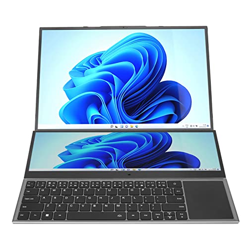 Annadue Dual-Screen-Laptop, 16-Zoll-HD-Hauptbildschirm und 14-Zoll-Touch-Sekundärbildschirm mit 16 GB, 1 TB ROM, 13600-mAh-Akku, für für I7-Prozessor, für Windows 10 11 von Annadue