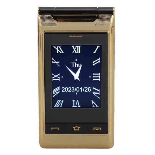 Annadue Entsperrtes Klapp Handy, HD Dual Screen Display, Großes Tasten Handy für Senioren, 4G Entsperrtes Klapp Handy mit Taschenlampen Kamera, Musik Player Funktion (Gold) von Annadue