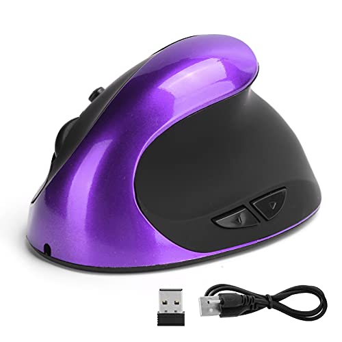 Annadue Ergonomische Vertikale Maus, Kabellose Optische Gaming Computermäuse der 3. Generation für die Rechte Hand, mit Intelligenter Energieeinsparung, fürusw. (Purple) von Annadue