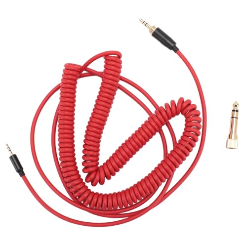 Annadue Ersatz Audiokabel für Bose NC700 QC45 QC35 QC25 OE2 OE2i Soundlink SoundTrue Kopfhörer, Gewickeltes Kopfhörerkabel mit Vergoldetem Stecker (Rot) von Annadue