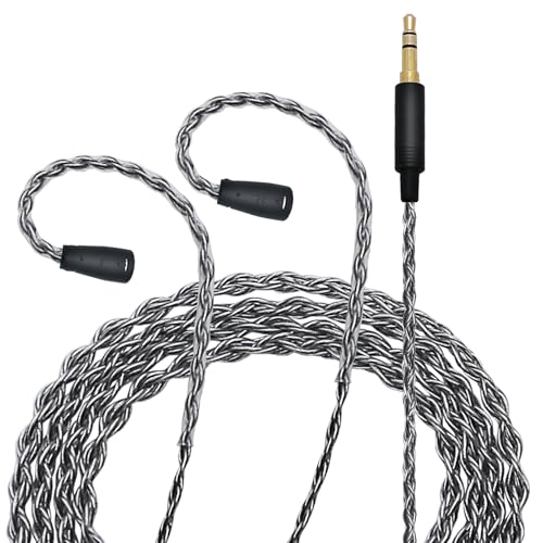 Annadue Ersatz Kopfhörer Upgrade Kabel für IE80 IE8i IE80i IE8 IE80S, Versilbertes Kupfer 3,5 Mm Stereo Kopfhörer Audiokabel, Plug and Play von Annadue