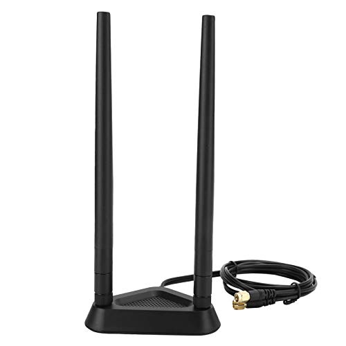 Annadue Externe WiFi-Antenne, Dual-Frequenz, Magnetfuß, 8 DBi, RP-SMA-Stecker auf Buchse, 1,1 M Langes Kabel, Kompatibel mit WLAN-Überwachungskamerakarte, WLAN, (Verlängerungskabelbasis von Annadue
