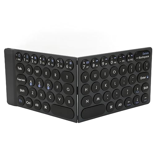 Annadue Faltbare Bluetooth Tastatur, Faltbare Kabellose Tragbare Tastatur mit Ziffernblock, Ultraschlanke Reisetastatur Im Taschenformat für Laptop, Tablet, PC, Smartphone von Annadue