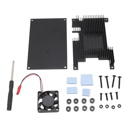 Annadue Für Orange Pi 5/5B Metallgehäuse mit Lüfter, Gehäuse aus Aluminiumlegierung mit Lüfter, Effiziente Wärmeableitung, Metallschutzhülle Für Orange Pi 5/5B von Annadue