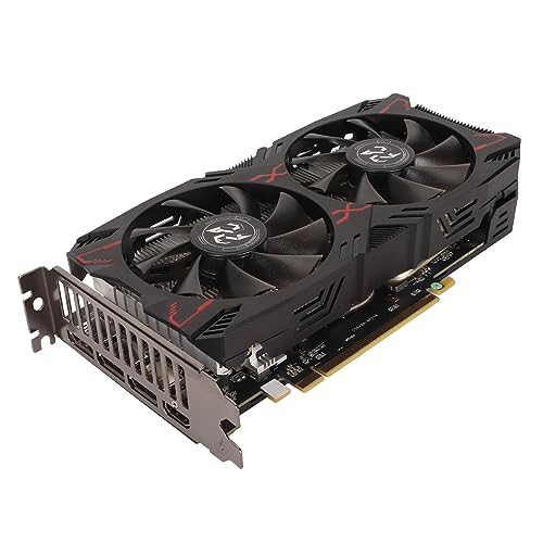 Annadue Gaming Grafikkarte 8 GB GDDR6 128 Bit 1717 MHz 1750 MHz mit DisplayPort HD, Zwei Lüftern, 8PIN Stromversorgung für RX5500XT 8GD6, Navi 14 von Annadue