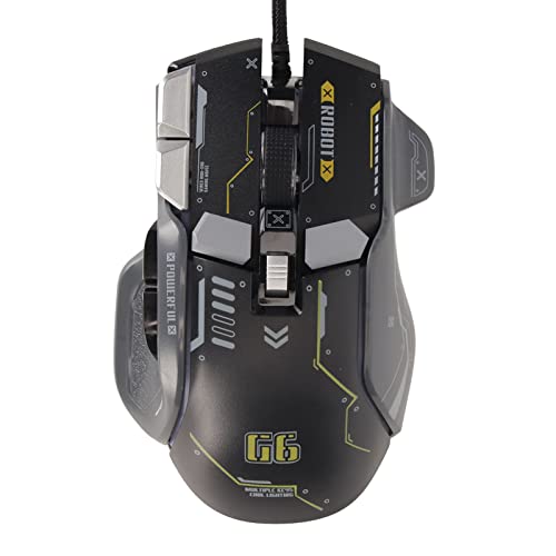 Annadue Gaming-Maus, Kabelgebundene Gaming-Maus mit 13 RGB-Hintergrundbeleuchtung, 12800 DPI Einstellbar, PC-Gaming-Maus mit 10 Programmierbaren Makrotasten und Mechanischen (Schwarz) von Annadue