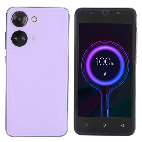 Annadue Günstige Mobiltelefone 3G, 5,0-Zoll-Android-Telefon mit Face Unlock, 64 GB ROM (erweiterbar auf Bis zu 256 GB), Dual-SIM-Dual-Kameras, WiFi, Bluetooth, GPS-Handys (Purple) von Annadue