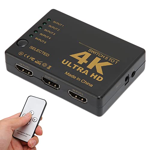 Annadue HDMI-Schalter, 5-in-1 HDMI Switch Box mit Fernbedienung für HDTV, DVD, Projektor von Annadue