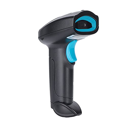 Annadue Handheld-USB-Barcode-Scanner, Kabelloser QR-Leser, 360°-Lesung, Staubdicht, Wasserdicht, Ergonomisches Design mit Zusatzbeleuchtung für den Nachtgebrauch (Schwarz und blau) von Annadue