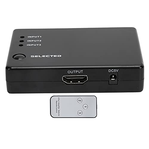 Annadue Hochauflösender Multimedia Schnittstellenkonverter, 3 in 1 Out 1080PUmschalter mit Fernbedienung für HDCP Geräte von Annadue