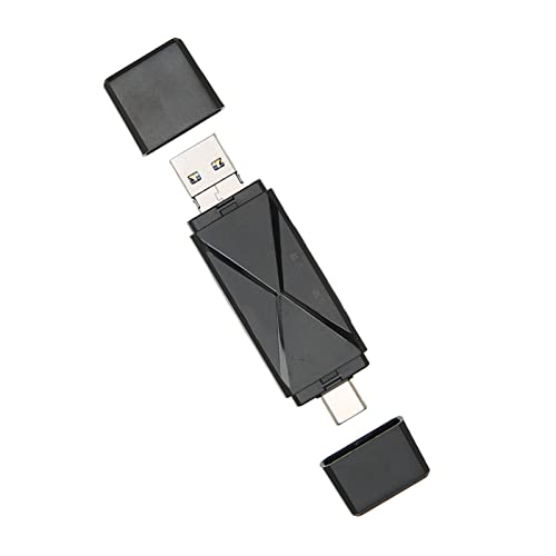 Annadue Hochgeschwindigkeits-SD-/Micro-SD-Kartenleser-Speicherkartenadapter, Dual-Anschluss USB A 3.0/USB C 3.1/Micro USB-Kartenleser, Kompatibel mit Windows/MAC OS/Android (Schwarz) von Annadue