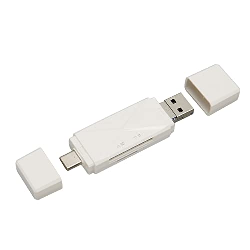 Annadue Hochgeschwindigkeits-SD-/Micro-SD-Kartenleser-Speicherkartenadapter, Dual-Anschluss USB A 3.0/USB C 3.1/Micro USB-Kartenleser, Kompatibel mit Windows/MAC OS/Android (Weiss) von Annadue