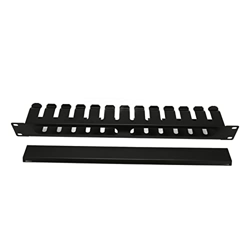 Annadue Horizontales 2-HE-Server-Rack-Kabelmanagement mit Staubdichter Abdeckung – 12 Steckplätze Netzwerk-Rack-Kabelkanal-Kabelkanal – 19-Zoll-Rackmontage von Annadue