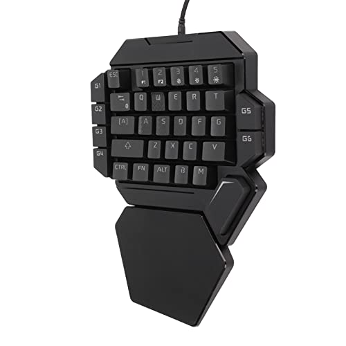 Annadue K50 Einhand Gaming Tastatur, USB Gaming Tastatur mit RGB Hintergrundbeleuchtung,35 Tasten, Ergonomische Gaming Tastatur, 6 Programmierbare Tasten,Blauer Schalter, für Win von Annadue