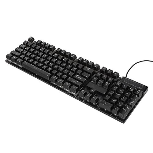 Annadue K500 Mechanische Gaming Tastatur, 104 Tasten Kabelgebundene Tastatur mit RGB Hintergrundbeleuchtung,Aufgehängten Tastenkappen und Spritzwassergeschütztes Abflussloch, Ideal für von Annadue
